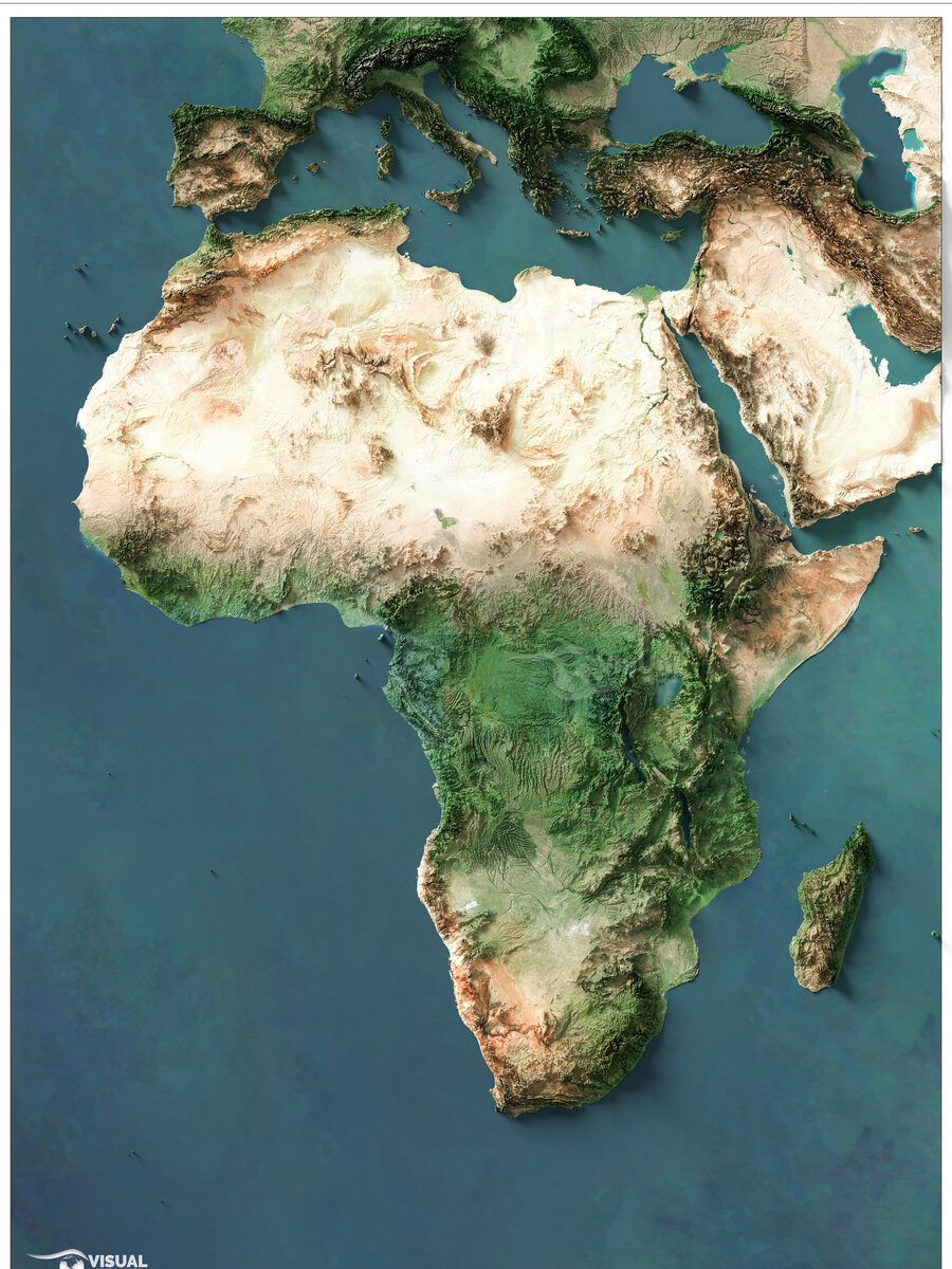 Satellite view of Africa
