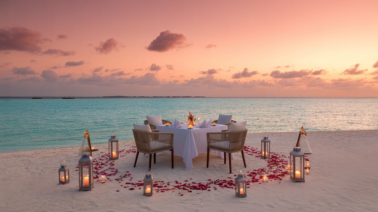 Maldives Honeymoon — Sandbank Dinners & Underwater Spa — South Ari Atoll, Maldives