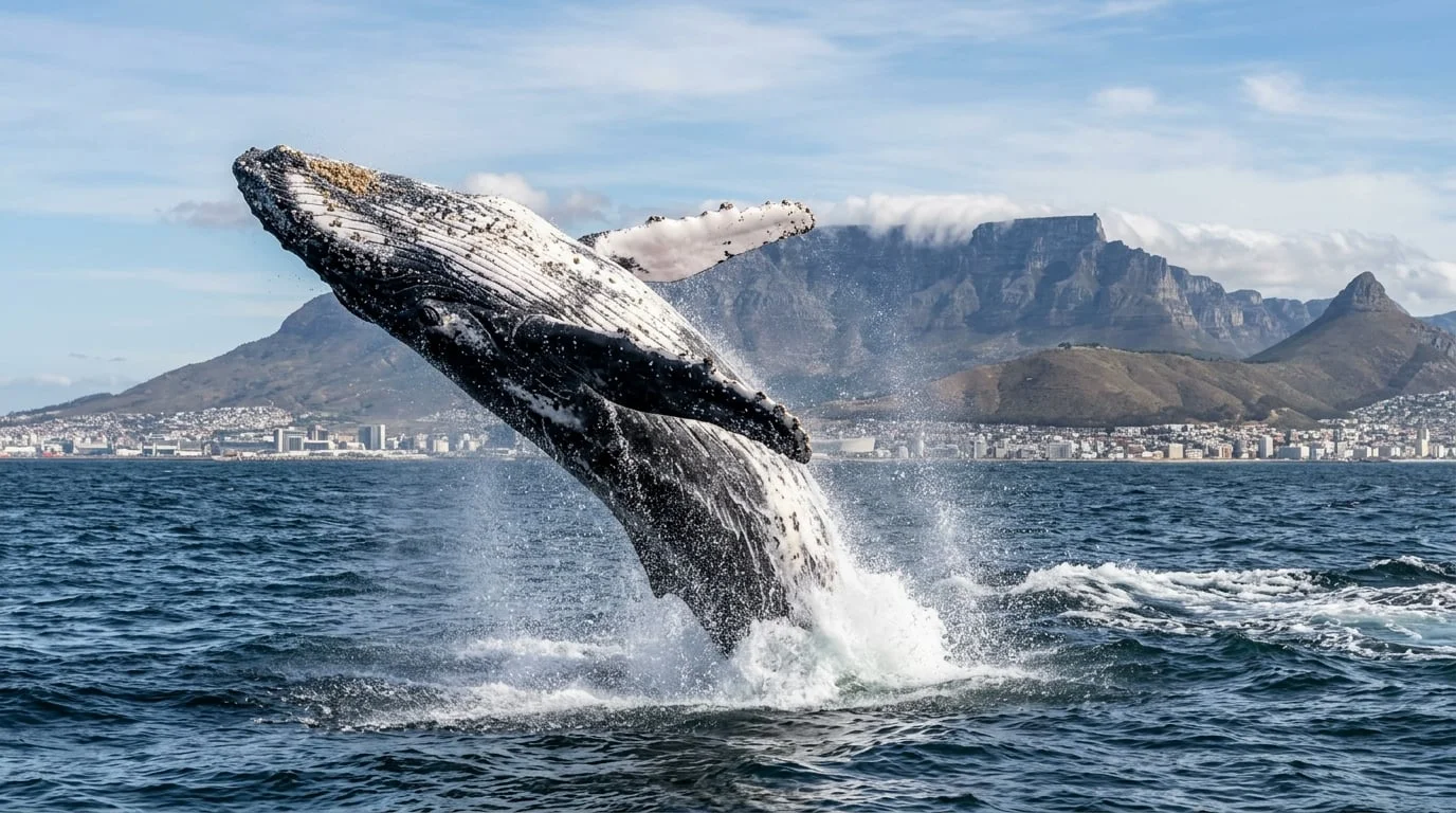 Humpback Whale in its natural African habitat β wildlife safari photography